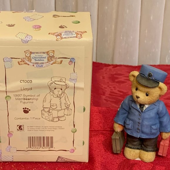 Cherished Teddies - Lloyd - Red Suitcase w/Box - Symbol of Membership - Picture 1 of 6